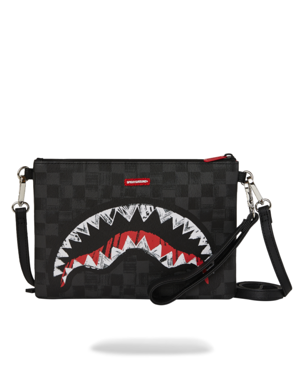 SCRIBBLE SHARK CROSSOVER CLUTCH SPRAYGROUND