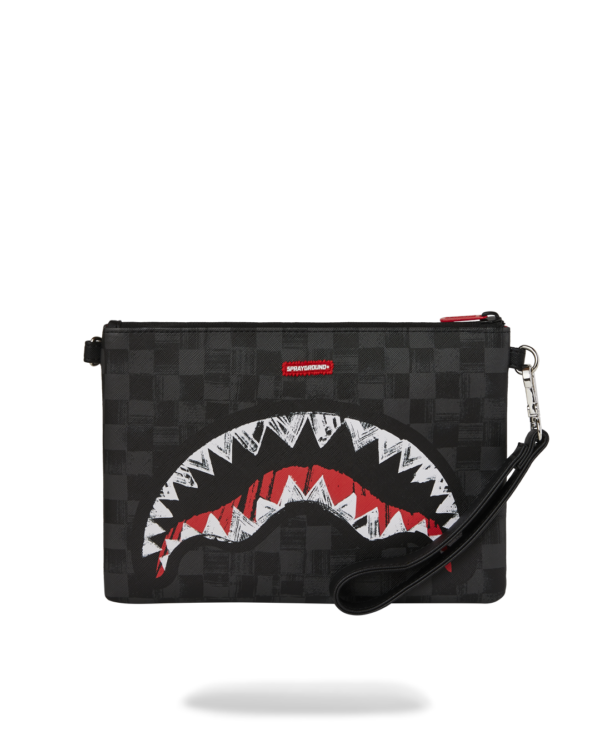 SCRIBBLE SHARK CROSSOVER CLUTCH SPRAYGROUND