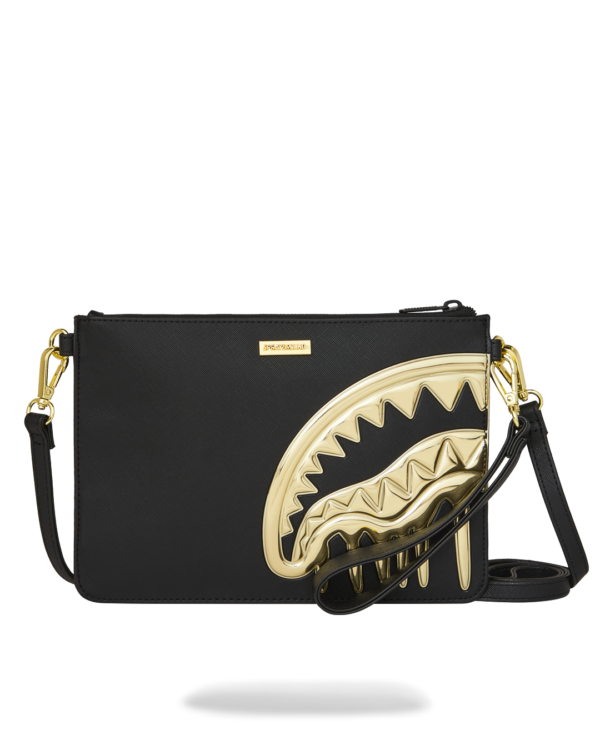 GOLD AND DANGEROUS CROSSOVER CLUTCH - SPRAYGROUND GOLD AND DANGEROUS CROSSOVER CLUTCH SPRAYGROUND