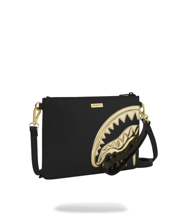 B8271_2 GOLD AND DANGEROUS CROSSOVER CLUTCH SPRAYGROUND