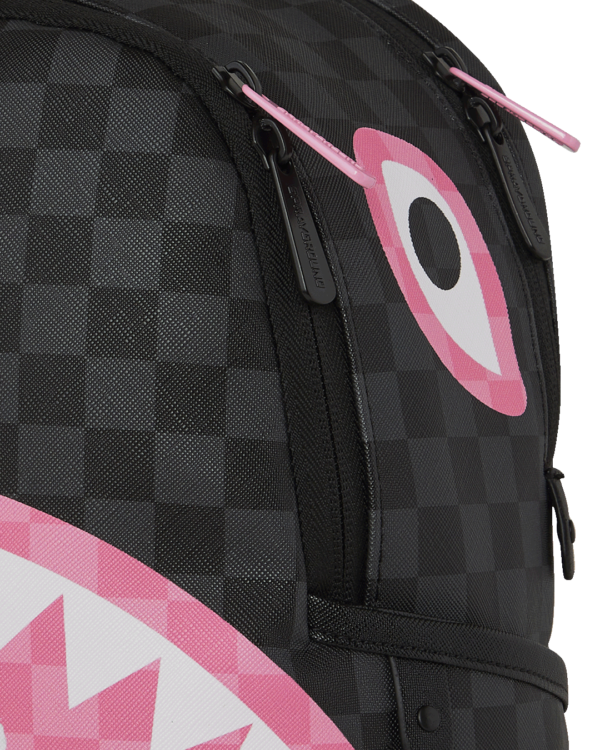 PINK AND BLACK TEAR SIP U SAVAGE BACKPACK SPRAYGROUND
