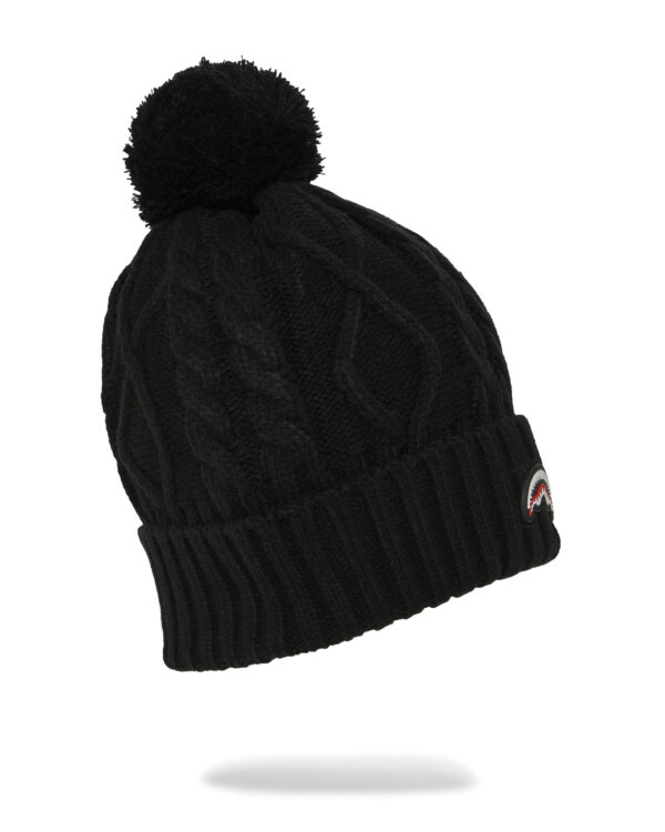 Black Knit Puff Beanie Sprayground cappello streetwear 1 Black Knit Puff Beanie Sprayground