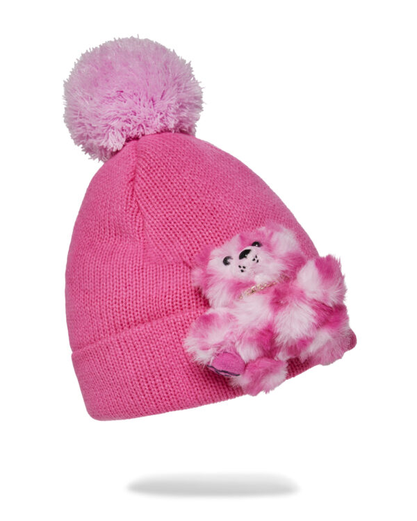 Pink Bear Puff Beanie Sprayground 1 Pink Bear Puff Beanie Sprayground