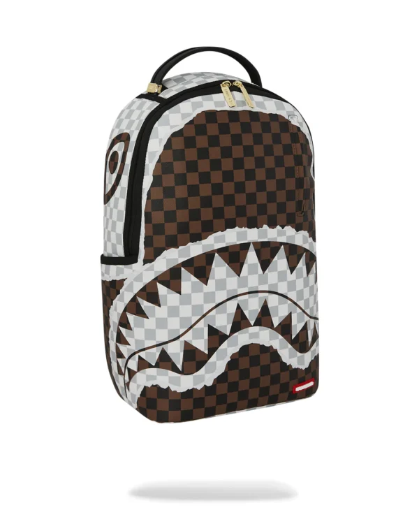 CREAM BROWN TEAR CHECK BACKPACK SPRAYGROUND