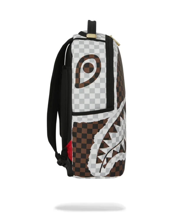 CREAM BROWN TEAR CHECK BACKPACK SPRAYGROUND