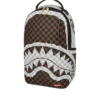 CREAM BROWN TEAR CHECK BACKPACK SPRAYGROUND
