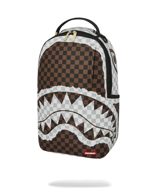 CREAM BROWN TEAR CHECK BACKPACK SPRAYGROUND