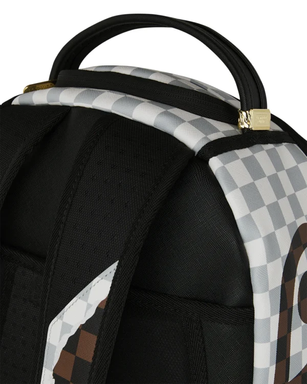 CREAM BROWN TEAR CHECK BACKPACK SPRAYGROUND