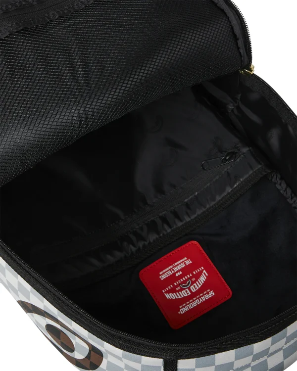 CREAM BROWN TEAR CHECK BACKPACK SPRAYGROUND