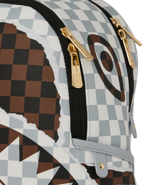 ext-187538-4-140-1763044883 CREAM BROWN TEAR CHECK SAVAGE BACKPACK SPRAYGROUND