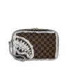 CREAM BROWN TEAR CHECK U TOILETRY BAG SPRAYGROUND