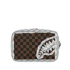 CREAM BROWN TEAR CHECK U TOILETRY BAG SPRAYGROUND