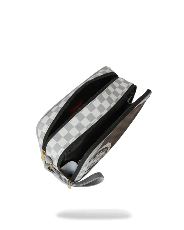 CREAM BROWN TEAR CHECK U TOILETRY BAG SPRAYGROUND