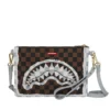 CREAM BROWN TEAR CHECK CROSSOVER CLUTCH - SPRAYGROUND CREAM BROWN TEAR CHECK CROSSOVER CLUTCH - SPRAYGROUND