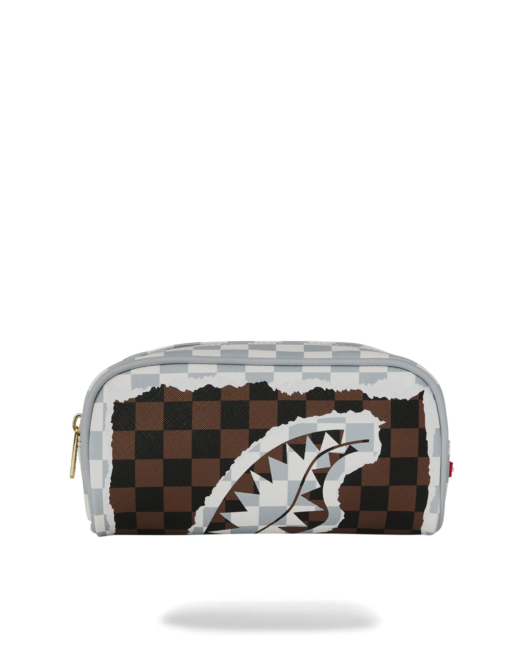 CREAM BROWN TEAR CHECK POUCH SPRAYGROUND