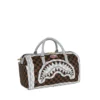 CREAM BROWN TEAR CHECK MINI DUFFLE SPRAYGROUND