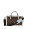 CREAM BROWN TEAR CHECK MINI DUFFLE SPRAYGROUND