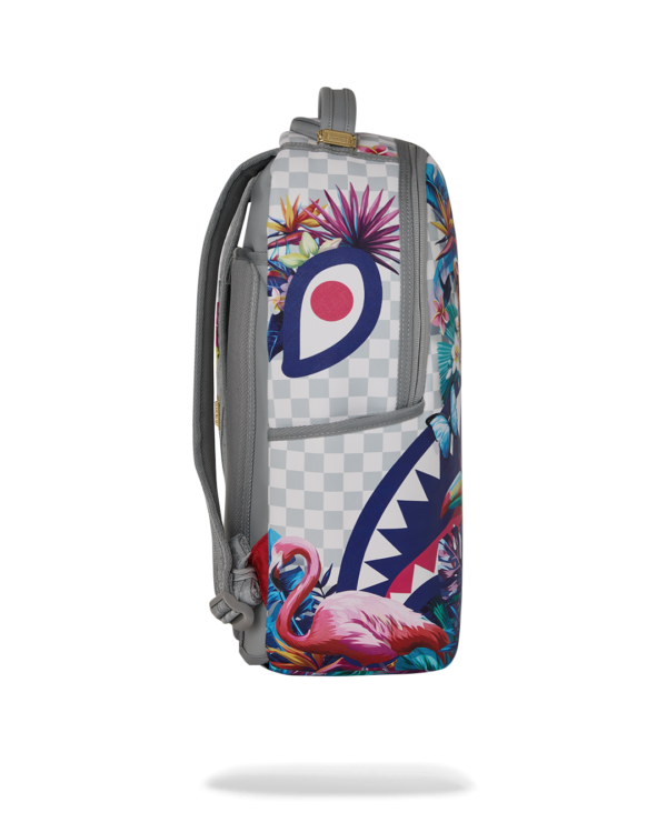 B8625_3 CREAM FLOWERING JUNGLE SHARK DLXSV BACKPACK