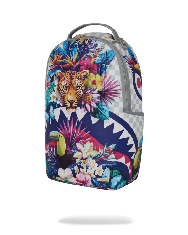 B8625_5 CREAM FLOWERING JUNGLE SHARK DLXSV BACKPACK