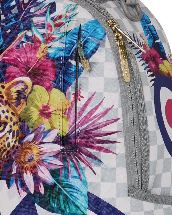 B8625_6 CREAM FLOWERING JUNGLE SHARK DLXSV BACKPACK