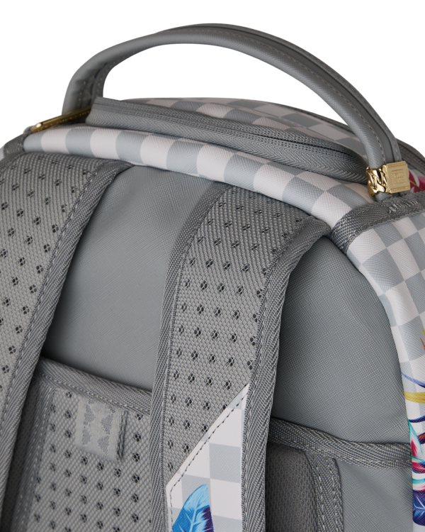 B8625_7 CREAM FLOWERING JUNGLE SHARK DLXSV BACKPACK