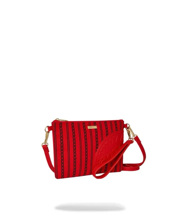 poch rossa 02 POCHETTE SPRAYGROUND ROSSO REVERSE SIP 2.0 CLUTCH con tracolla