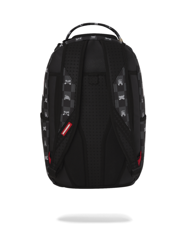 B8872_4 GRAY PEEKING CHARACTER CHECK DLXSV BACKPACK