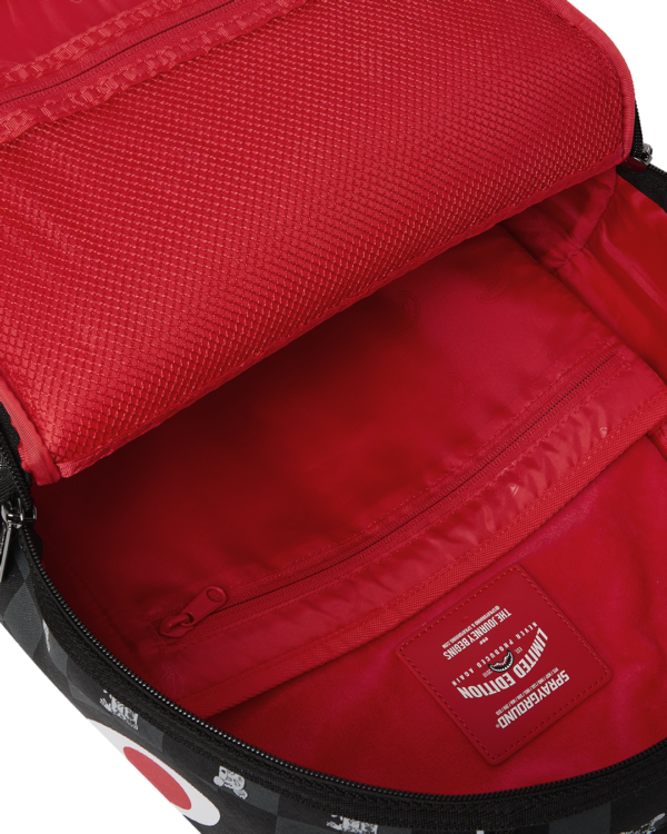 B8872_8 GRAY PEEKING CHARACTER CHECK DLXSV BACKPACK