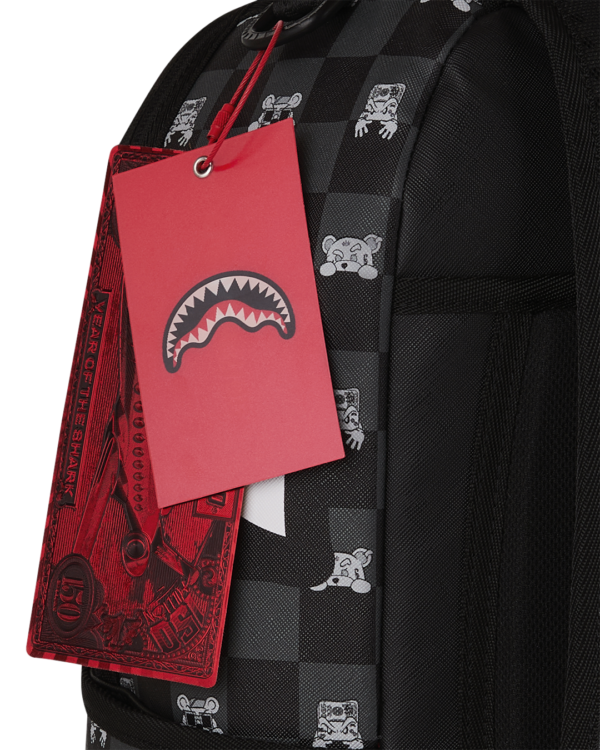 B8872_T GRAY PEEKING CHARACTER CHECK DLXSV BACKPACK