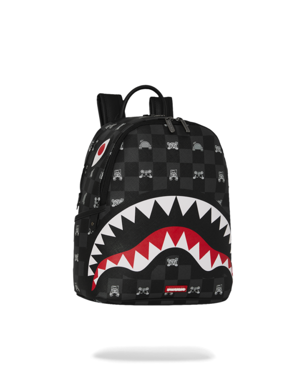 GRAY PEEKING CHARACTER CHECK SAVAGE BACKPACK