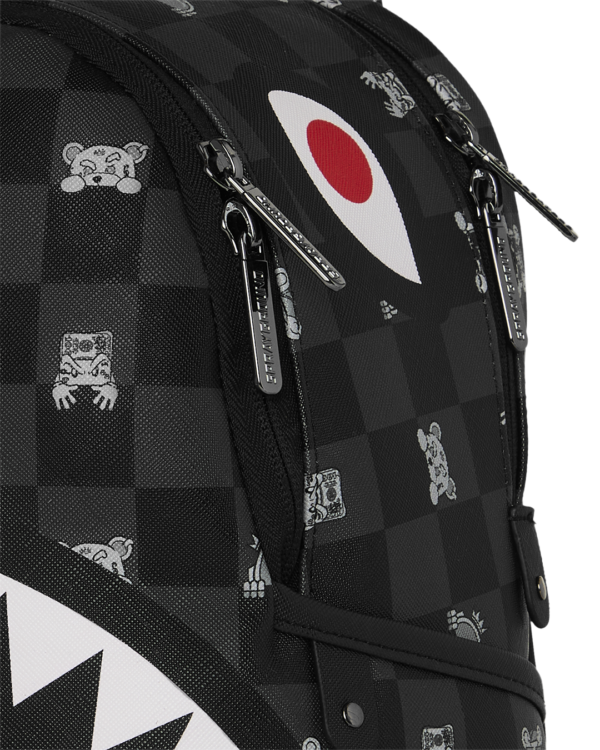 GRAY PEEKING CHARACTER CHECK SAVAGE BACKPACK