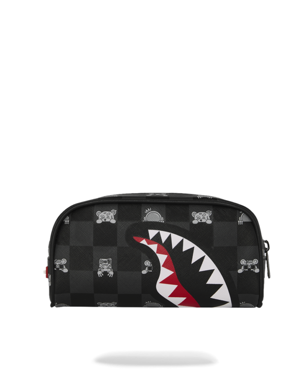 GRAY PEEKING CHARACTER CHECK PENCIL POUCH