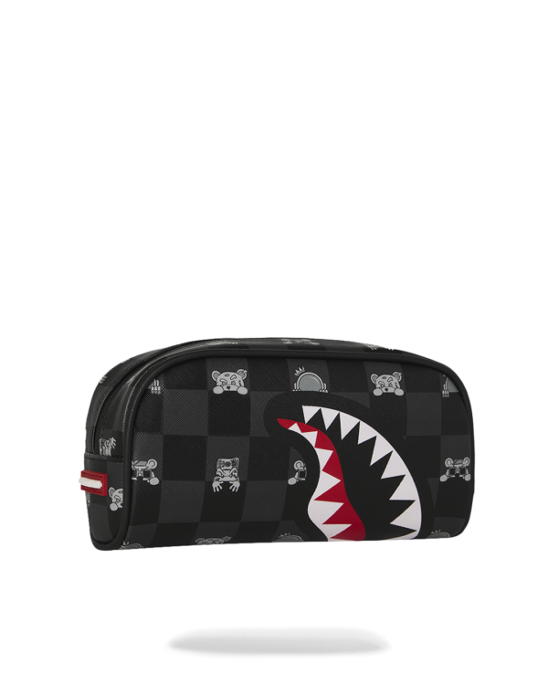 GRAY PEEKING CHARACTER CHECK PENCIL POUCH