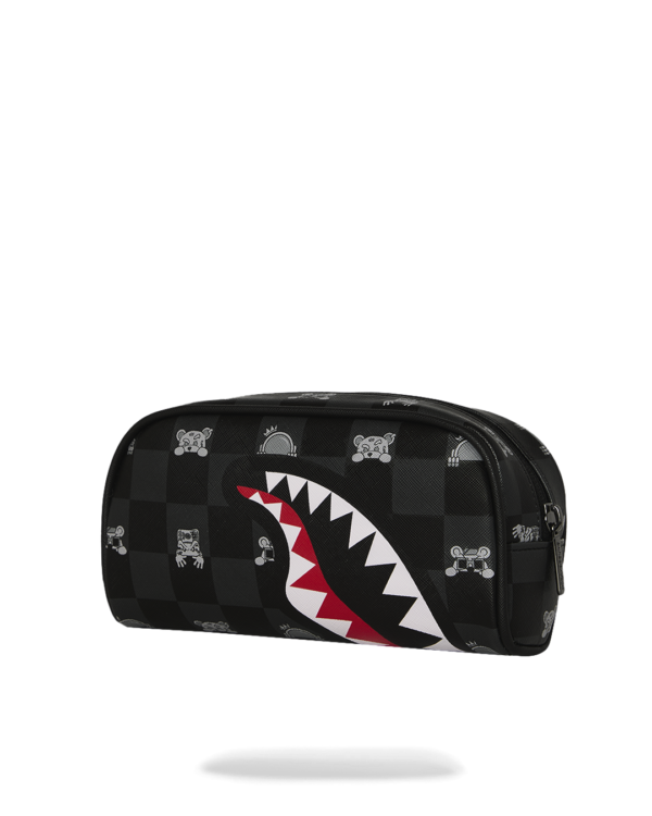 GRAY PEEKING CHARACTER CHECK PENCIL POUCH