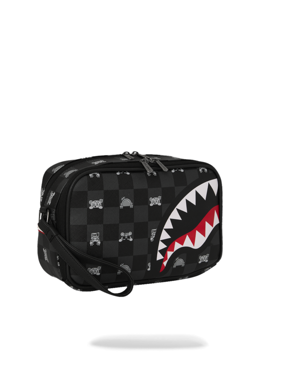 B8914_2 GRAY PEEKING CHARACTER CHECK TOILETRY BRICK