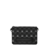 GRAY PEEKING CHARACTER CHECK CROSSBODY POUCHETTE