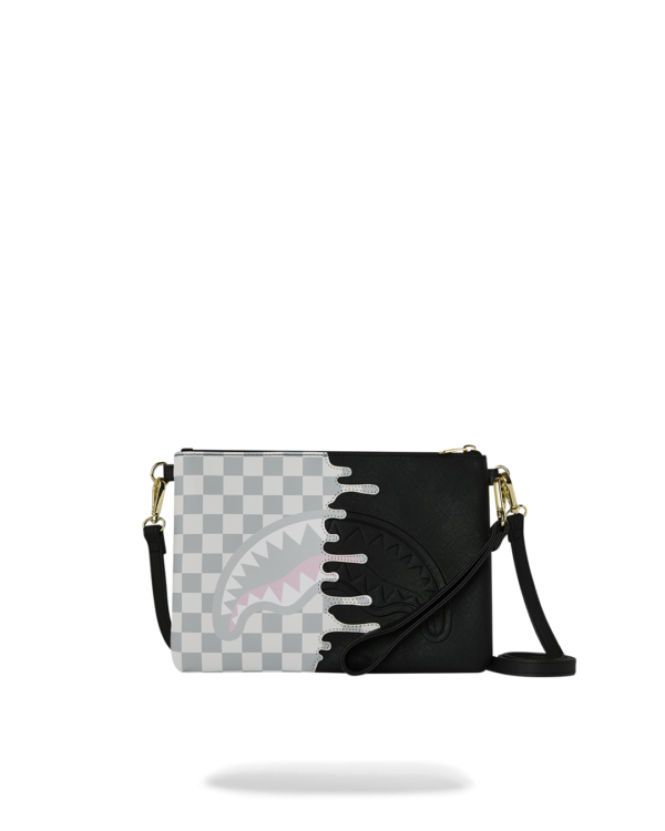 CREAM CHECK UNFINISHED SHARK CROSSBODY POUCHETTE