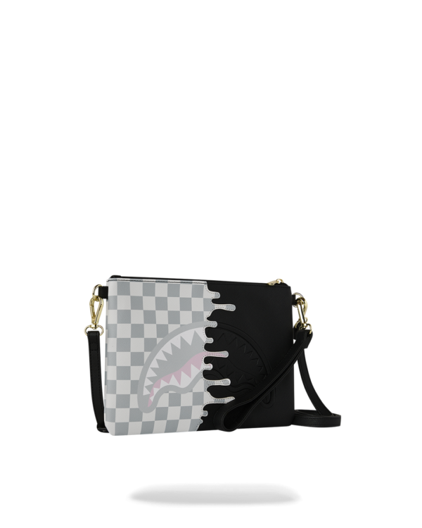 CREAM CHECK UNFINISHED SHARK CROSSBODY POUCHETTE