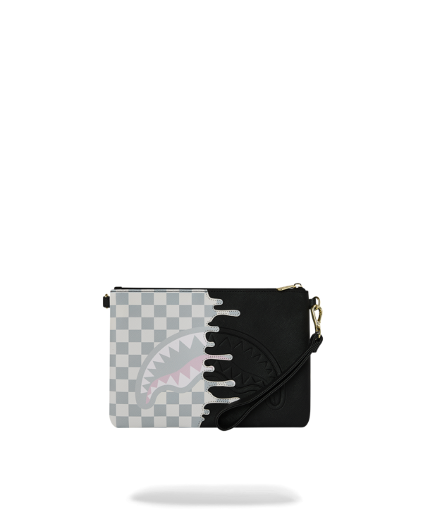 CREAM CHECK UNFINISHED SHARK CROSSBODY POUCHETTE