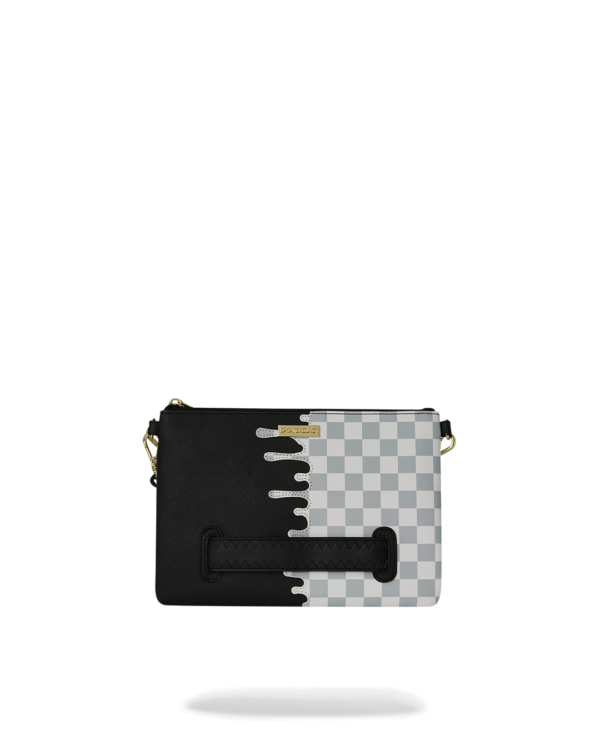 CREAM CHECK UNFINISHED SHARK CROSSBODY POUCHETTE