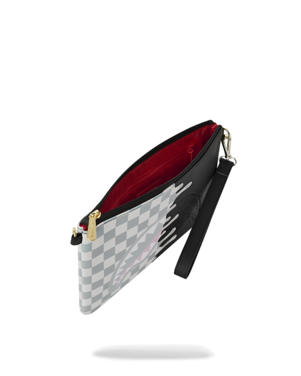 CREAM CHECK UNFINISHED SHARK CROSSBODY POUCHETTE