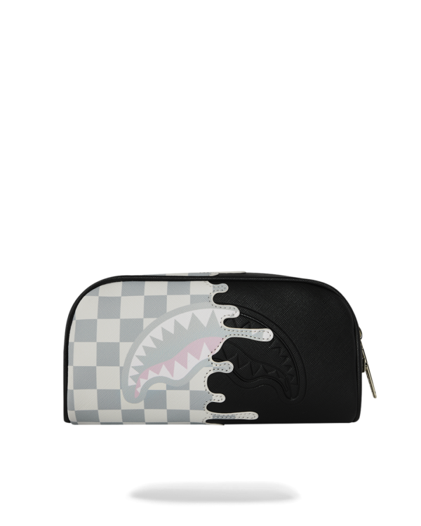 CREAM CHECK UNFINISHED SHARK PENCIL POUCH