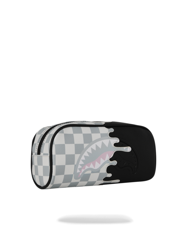 CREAM CHECK UNFINISHED SHARK PENCIL POUCH