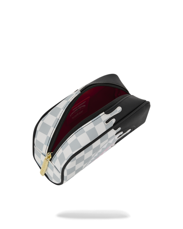 CREAM CHECK UNFINISHED SHARK PENCIL POUCH