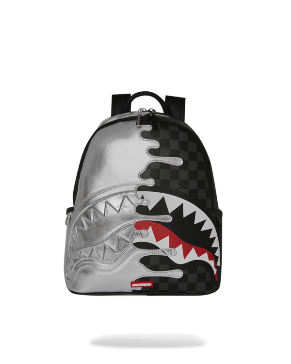 SILVER SIDE DRIP BLACK CHECK SAVAGE BACKPACK