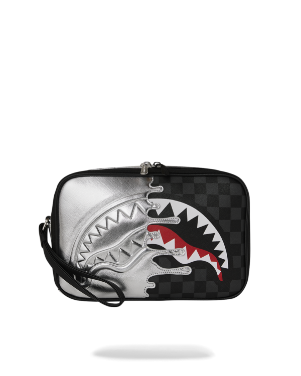 SILVER SIDE DRIP BLACK CHECK BRICK TOILETRY SILVER SIDE DRIP BLACK CHECK BRICK TOILETRY