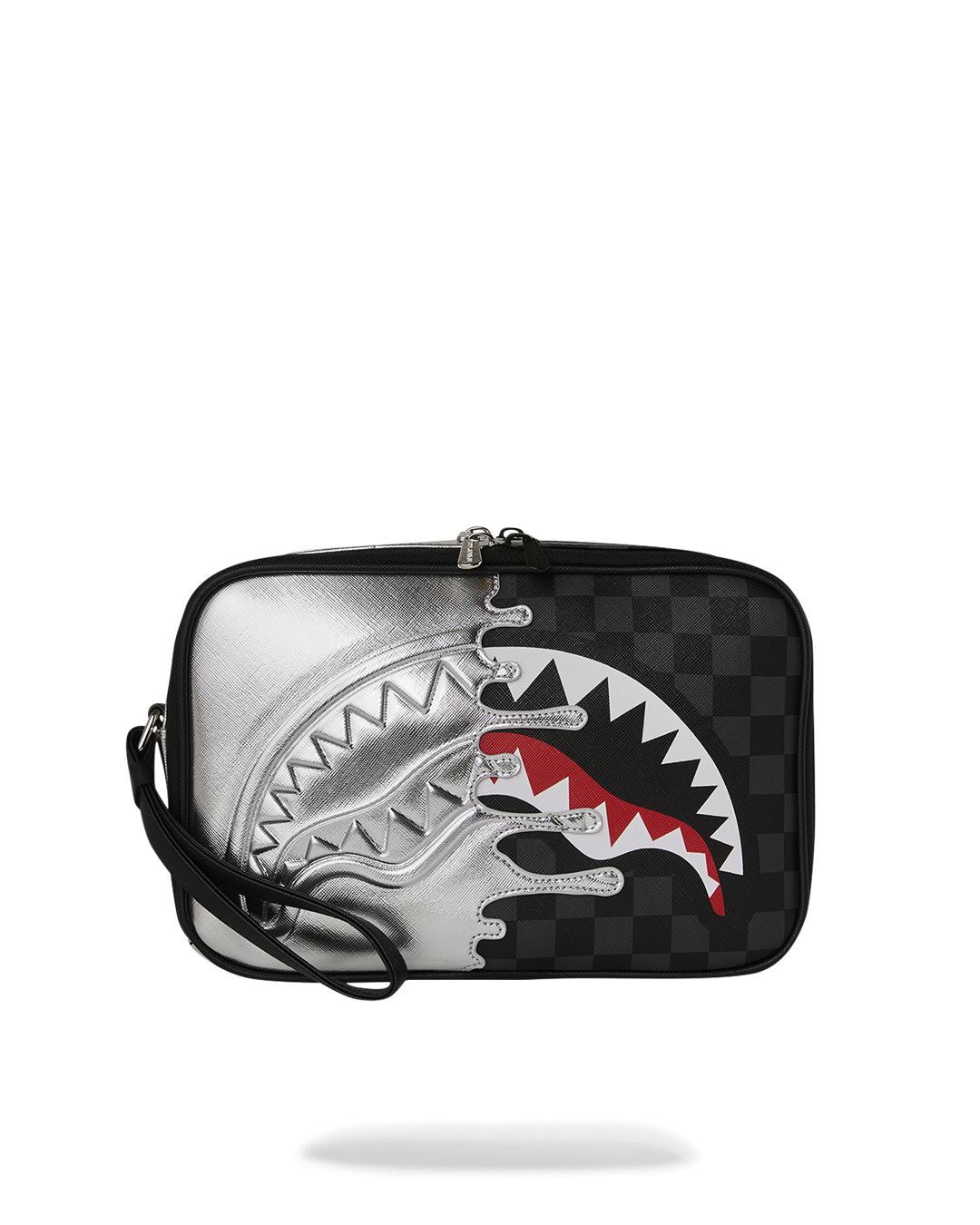SILVER SIDE DRIP BLACK CHECK BRICK TOILETRY