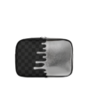 B8928_3 SILVER SIDE DRIP BLACK CHECK BRICK TOILETRY