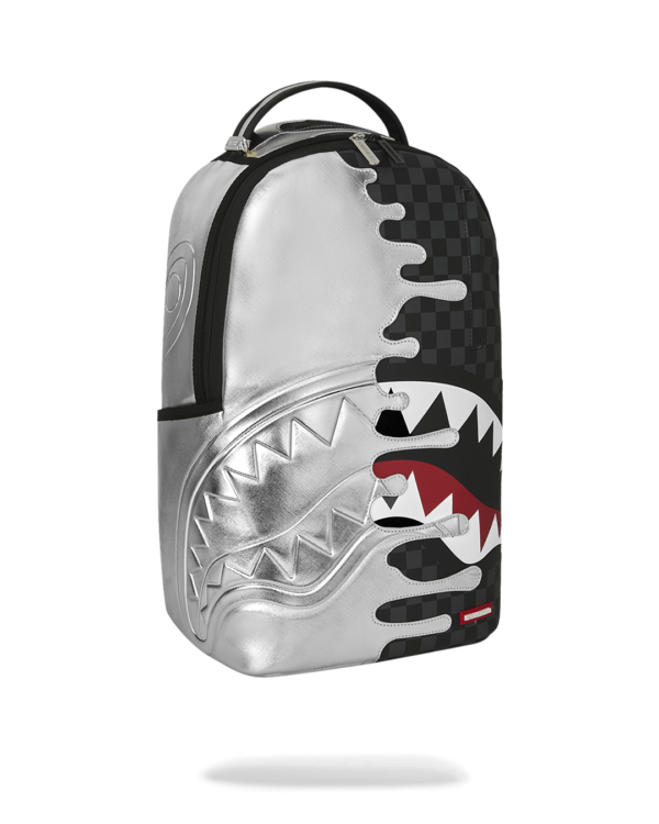 B8940_2 SILVER SIDE DRIP BLACK CHECK DLXSV BACKPACK