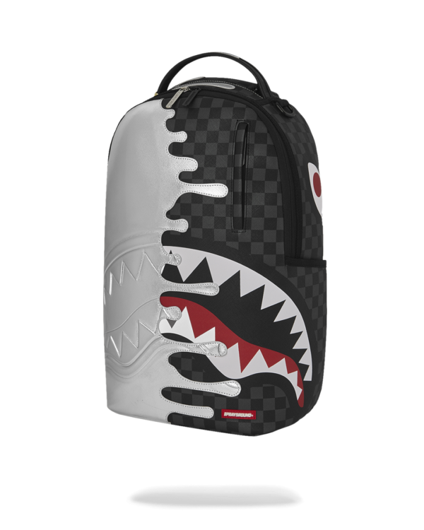B8940_5 SILVER SIDE DRIP BLACK CHECK DLXSV BACKPACK